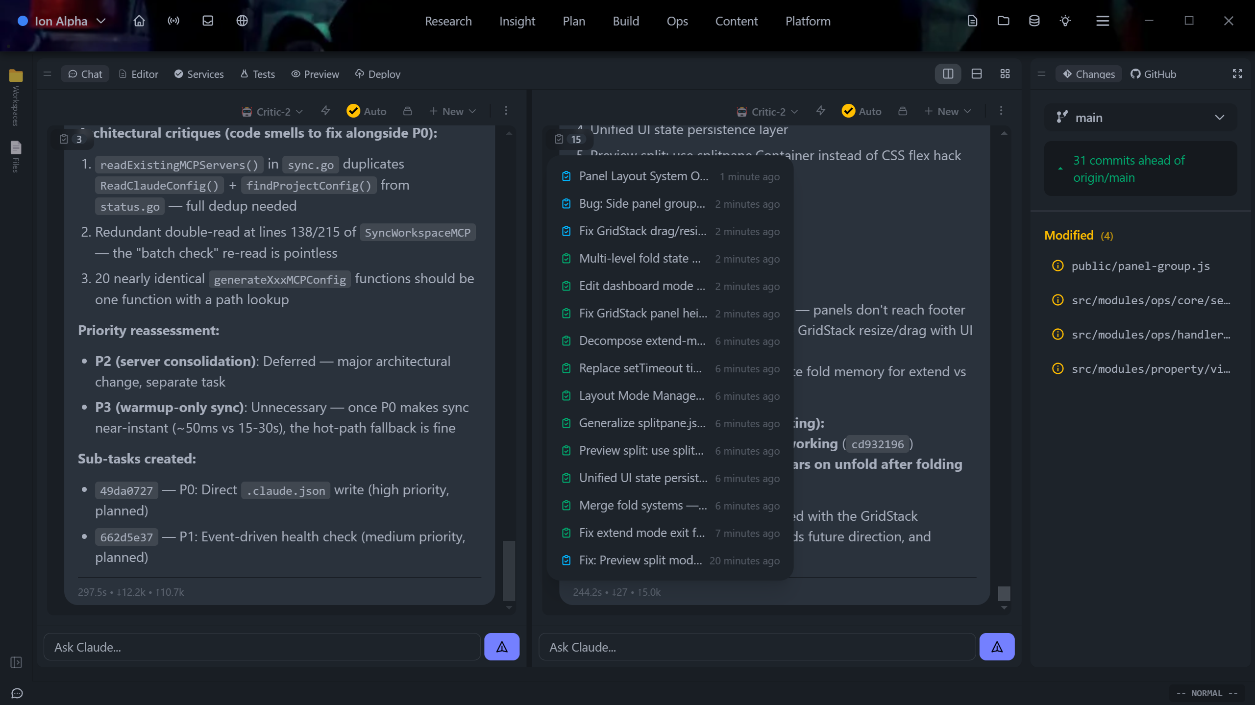 Ion Alpha — code editor, tasks, notes, and AI in one app